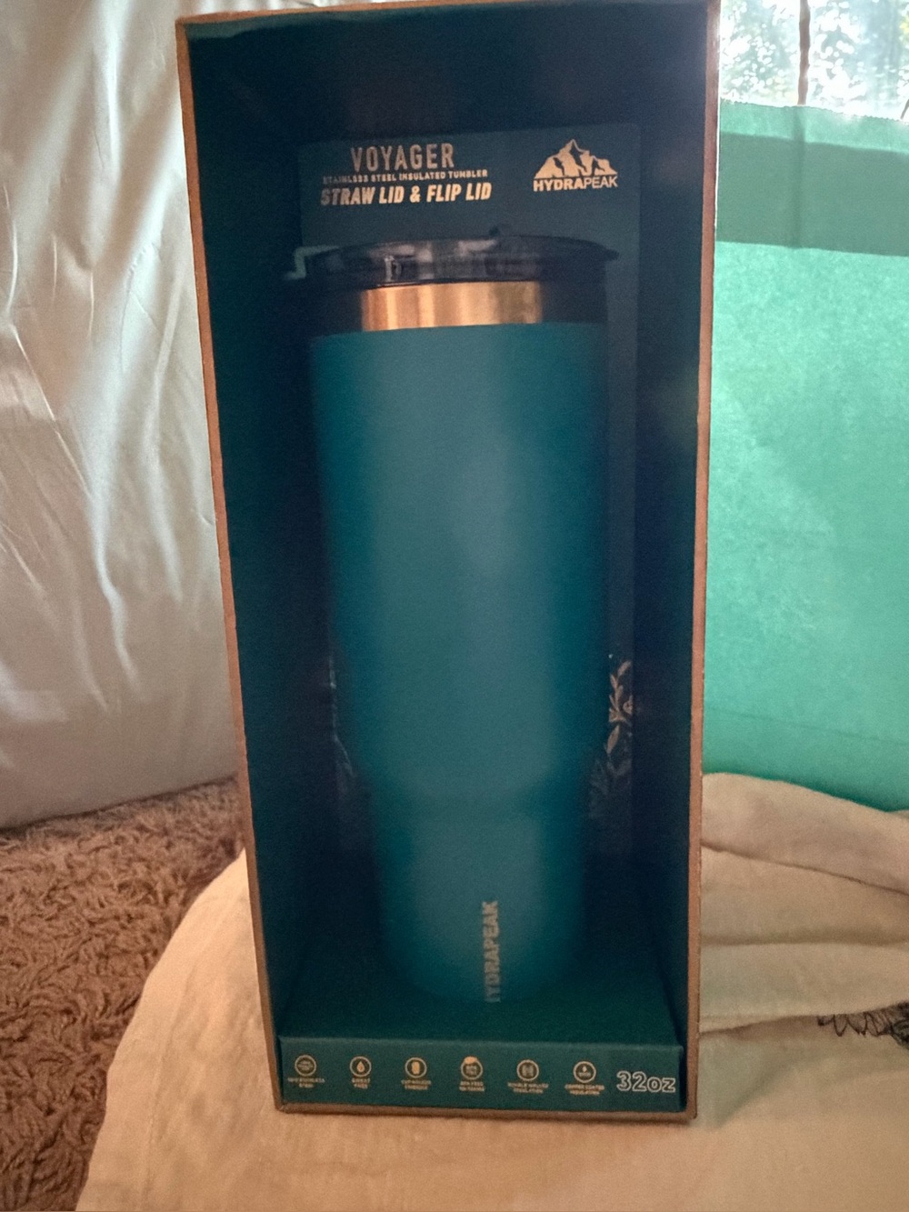 HydraPeak Voyager 32oz Teal Insulated Tumbler